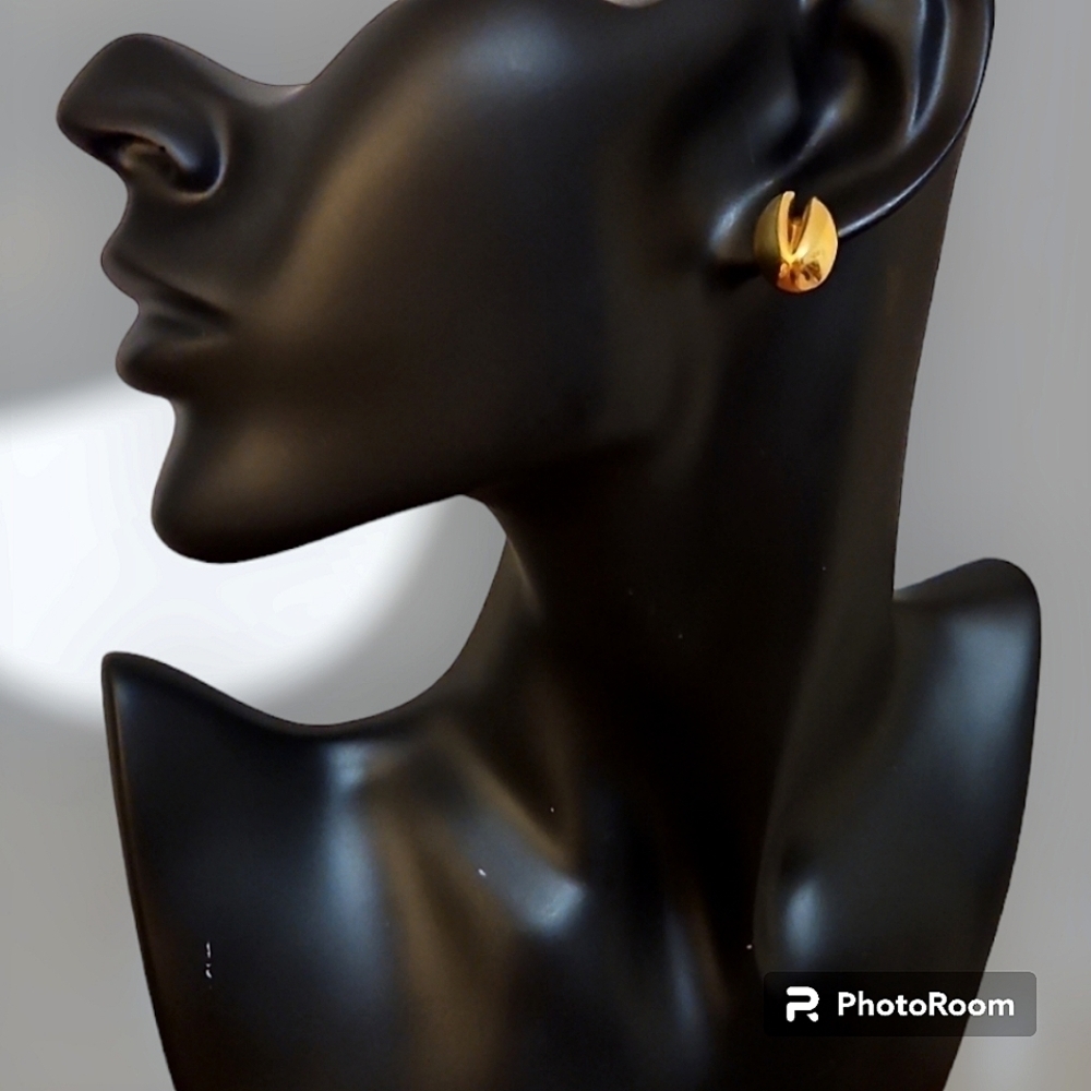 3/$30 VINTAGE Goldtone Fortune Cookie Post Earrings